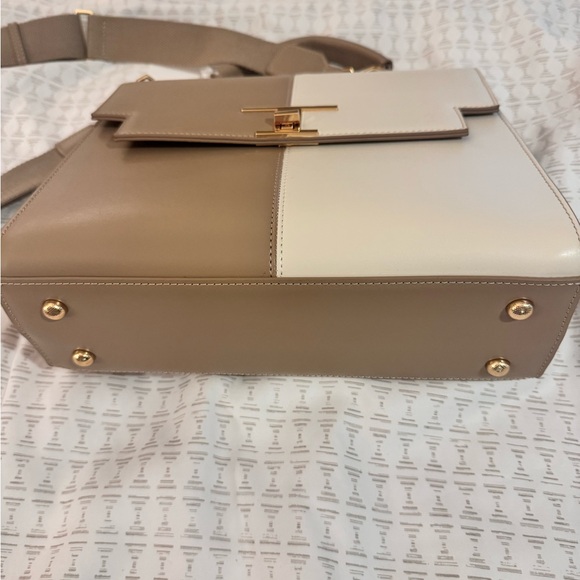 Trina Turk Leather Top Handle Satchel Handbag With Crossbody Strap NWT - Picture 5 of 11